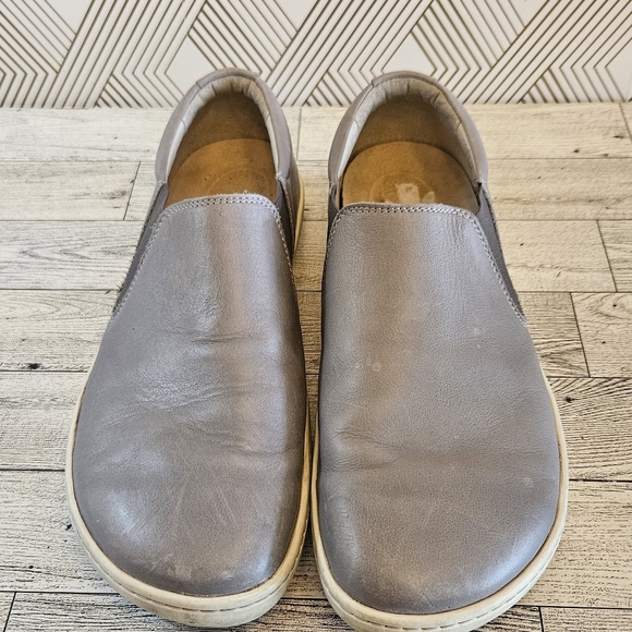 Birkenstock Barrie Leather Slip-On Shoes Unisex 41 Grey Leather - Picture 3 of 9